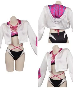 CosplaySky New Arrivals Spider-Man: Across The Spider-Verse Gwen Stacy Cosplay CostumeTop Shorts Cloak Swimsuit Outfits Halloween Carnival Suit