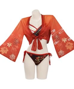 New Cosplaysky New Arrivals Genshin Impact Kaedehara Kazuha Original Design Swimsuit Cosplay Costume Top Shorts Cloak Outfits-cossky®