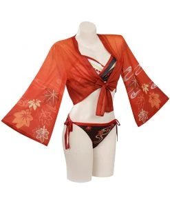 New Cosplaysky New Arrivals Genshin Impact Kaedehara Kazuha Original Design Swimsuit Cosplay Costume Top Shorts Cloak Outfits-cossky®