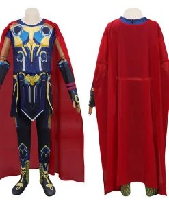 Fandomsky Kids Children Thor: Love And Thunder (2022) Thor Cosplay Costume Jumpsuit Cloak Outfits New Arrivals