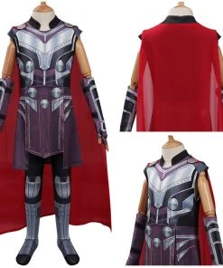 CosplaySky Kids Children Thor: Love And Thunder Thor Cosplay Costume Jumpsuit Cloak Outfits Halloween Carnival Suit