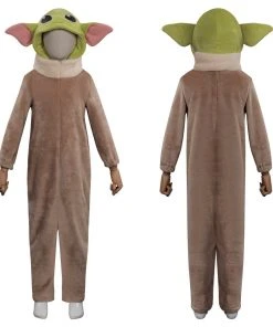 Cossky The Mandalorian Baby Yoda Jumpsuit Sleepwear Cosplay Costume For Kids Children