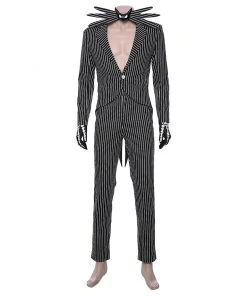 NewCosplay The Nightmare Before Christmas Jack Skellington Suit Cosplay Costume