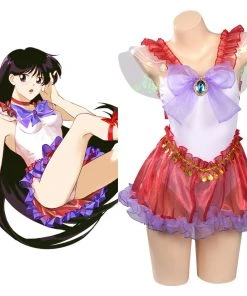 Fandomsky Sailor Moon：Sailor MarsHino Rei Cosplay Costume Jumpsuit Swimsuit Outfits