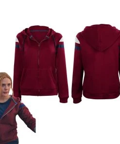 NewCosplay WandaVision Scarlet Witch Hoodie Zip Up Jacket Coat Halloween Carnival Suit Cosplay Costume