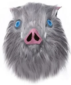 New Cosplaysky Demon Slayer: Kimetsu No Yaiba Hashibira Inosuke Latex Helmet With Hair Cosplay Accessories New Arrivals