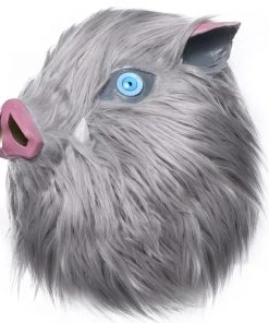 New Cosplaysky Demon Slayer: Kimetsu No Yaiba Hashibira Inosuke Latex Helmet With Hair Cosplay Accessories New Arrivals