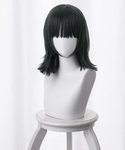 CosplaySky One Punch Man Fubuki Cosplay Wig Dark Green 40CM New Arrivals