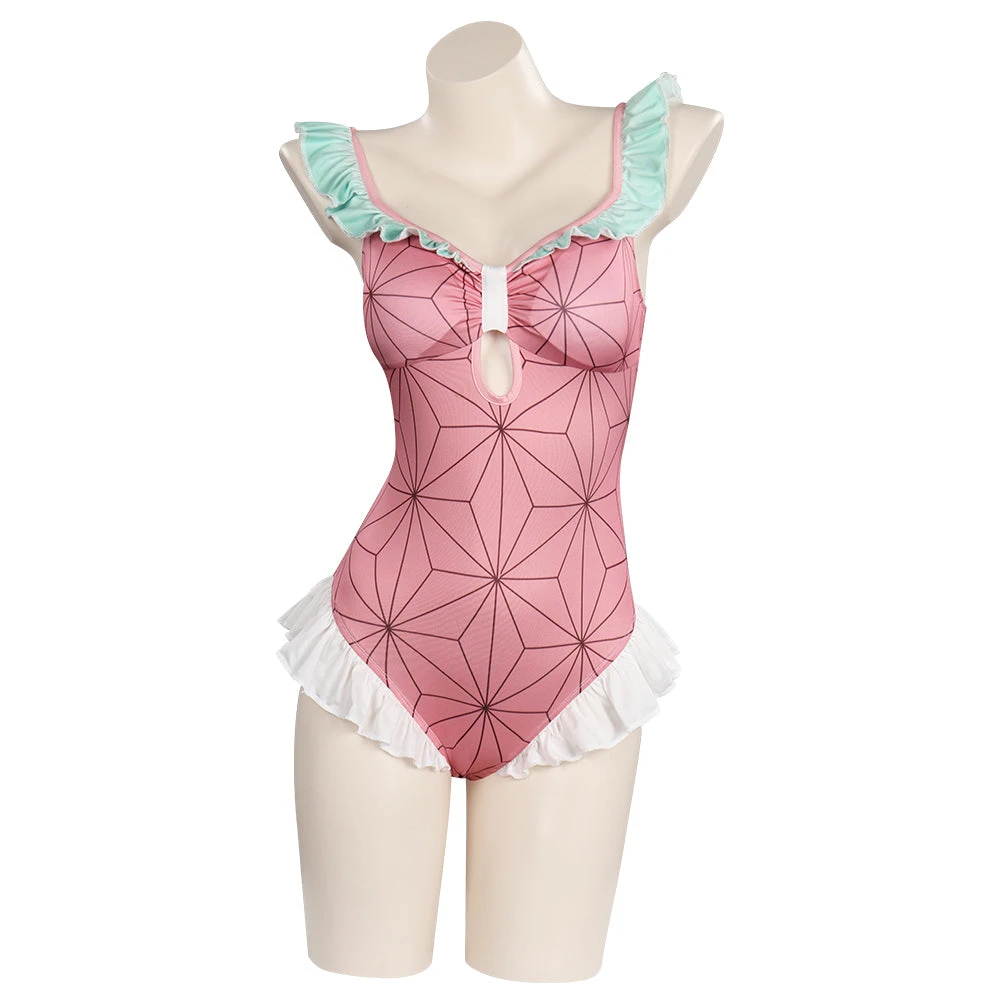 NewCosplay Demon Slayer Kamado Nezuko Bodysuit Swimwear Outfits Anime Cosplay Costume New Arrivals 4 NewCosplay Demon Slayer Kamado Nezuko Bodysuit Swimwear Outfits Anime Cosplay Costume New Arrivals