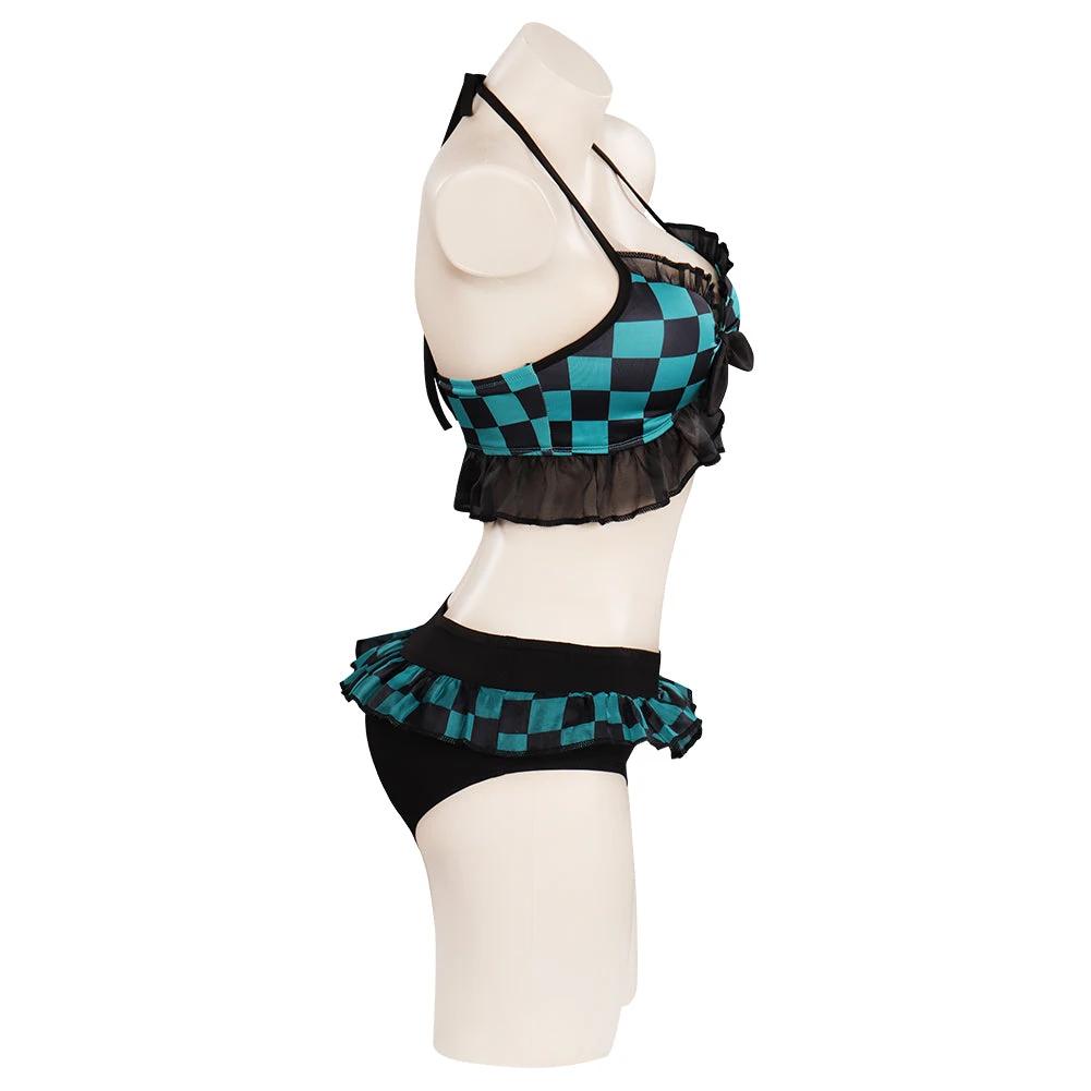 NewCosplay Anime Demon Slayer Kamado Tanjirou Swimwear Outfits Halloween Carnival Suit Cosplay Costume 9 NewCosplay Anime Demon Slayer Kamado Tanjirou Swimwear Outfits Halloween Carnival Suit Cosplay Costume