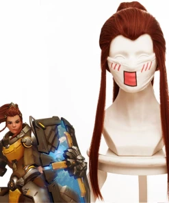 New Cosplaysky New Arrivals Overwatch Brigitte Lindholm Cosplay Wig Reddish Brown