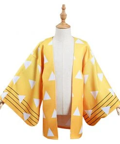 NewCosplay Demon Slayer: Kimetsu No Yaiba Agatsuma Zenitsu Kids Children Cosplay Costume