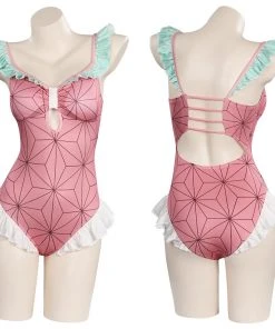 NewCosplay Demon Slayer Kamado Nezuko Bodysuit Swimwear Outfits Anime Cosplay Costume New Arrivals