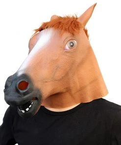 New Cosplaysky Halloween Horse Head Adult Latex Helmet Funny Headgear Cosplay Accessories