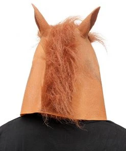 New Cosplaysky Halloween Horse Head Adult Latex Helmet Funny Headgear Cosplay Accessories