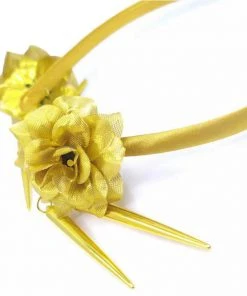 Cossky Anime Spy×Family Yor Forger Cosplay Gold Tapered Rose Flowers Headband For Women