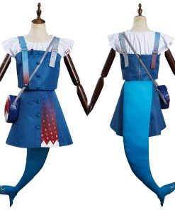 NewCosplay Hololive Vtuber - Gawr Gura Dress Outfits Halloween Carnival Suit Cosplay Costume