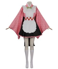 NewCosplay New Arrivals Demon Slayer Kamado Nezuko Maid Dress Outfits Halloween Carnival Suit Cosplay Costume
