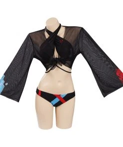 Fansholiday New Arrivals My Hero Academia Todoroki Shoto Original Design Cosplay Bikini Top Shorts Cloak Swimsuit