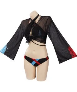 Fansholiday New Arrivals My Hero Academia Todoroki Shoto Original Design Cosplay Bikini Top Shorts Cloak Swimsuit