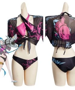 League Of Legends LoL Jinx Original Designers Top And Shorts Swimming Suit - Cossky® New Arrivals