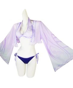 Newcossky New Arrivals Genshin Impact Baal Raiden Shogun Cosplay Costume Swimwear Cloak Outfits