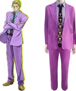 Fansholiday New Arrivals JoJo‘s Bizarre Adventure Kira Yoshikage Cosplay Costume Outfits Halloween Carnival Suit
