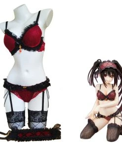 NewCosplay DATE A LIVE/DATE A BULLET Kurumi Tokisaki Red Lingerie Set Cosplay Costume Outfits Halloween Carnival Suit New Arrivals