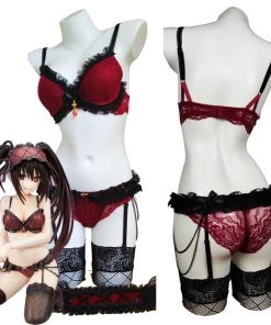 NewCosplay DATE A LIVE/DATE A BULLET Kurumi Tokisaki Red Lingerie Set Cosplay Costume Outfits Halloween Carnival Suit New Arrivals
