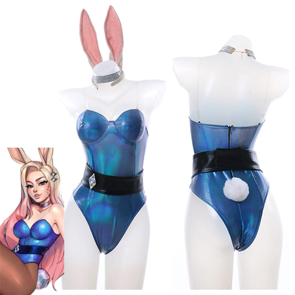 NewCosplay League Of Legends LOL KDA Groups Fox Ahri The Nine-Tailed Fox Bunny Girl Jumpsuit Outfits Halloween Carnival Suit Cosplay Costume 3 NewCosplay League Of Legends LOL KDA Groups Fox Ahri The Nine-Tailed Fox Bunny Girl Jumpsuit Outfits Halloween Carnival Suit Cosplay Costume