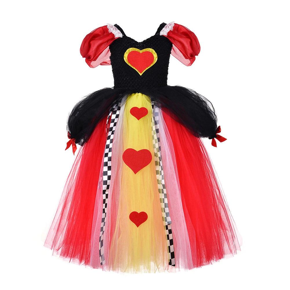 Fandomsky Kids Girls Alice In Wonderland The Red Queen Cosplay Costume Mesh Dress Outfits Halloween Carnival Suit New Arrivals 3 Fandomsky Kids Girls Alice In Wonderland The Red Queen Cosplay Costume Mesh Dress Outfits Halloween Carnival Suit New Arrivals