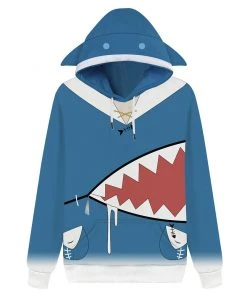 New Cosplaysky Unisex Hololive EN Vtuber Hoodies 3D Print Pullover Sweatshirt Outfit Gawr Gura Cosplay Casual Outerwear