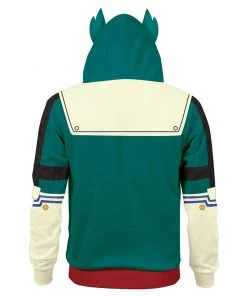 New Cosplaysky New Arrivals Unisex Midoriya Izuku Battle Suit Cosplay Hoodies My Hero Academia Zip Up 3D Print Jacket Sweatshirt