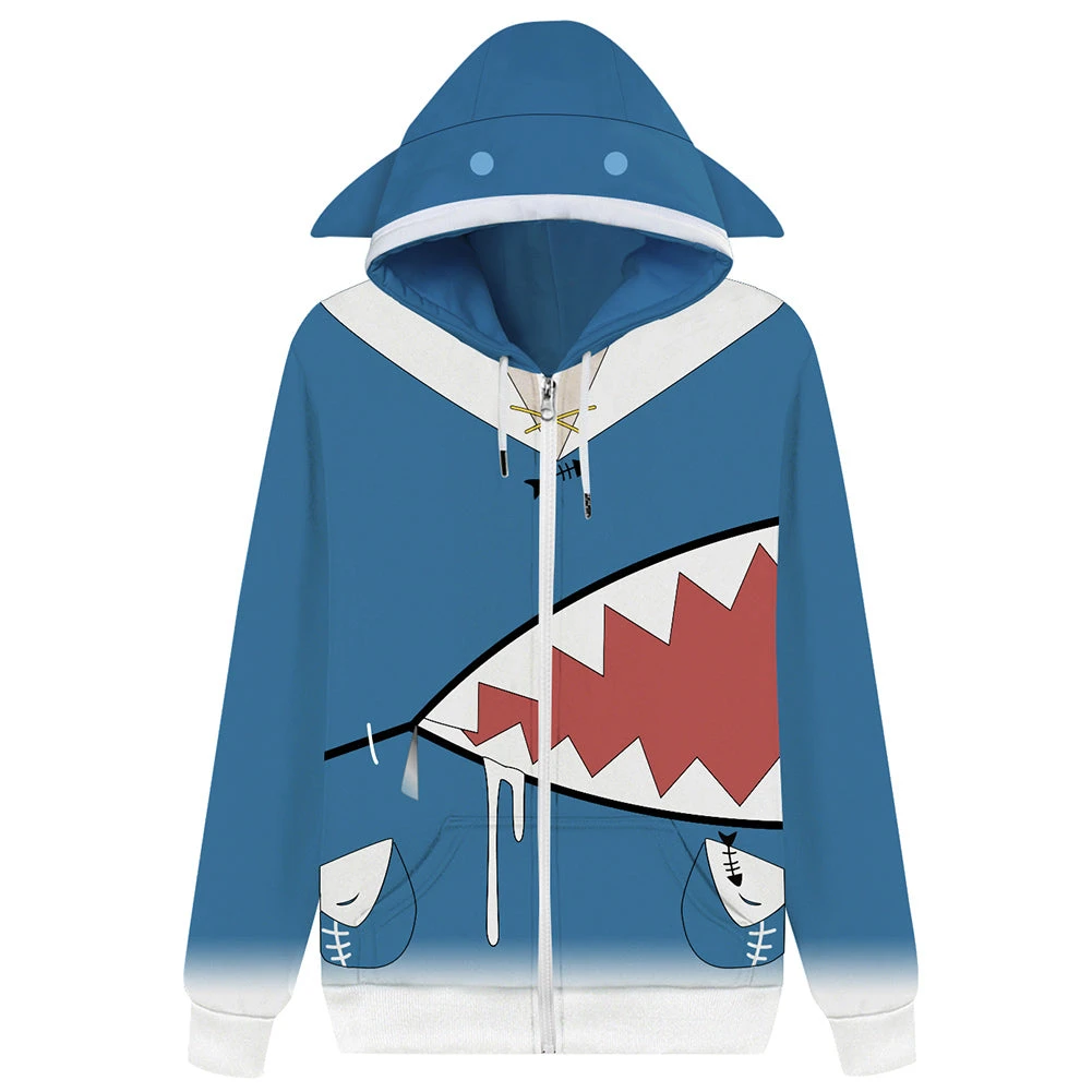 New Cosplaysky Unisex Hololive EN Vtuber Hoodies 3D Print Zip Up Sweatshirt Outfit Gawr Gura Cosplay Casual Outerwear 3 New Cosplaysky Unisex Hololive EN Vtuber Hoodies 3D Print Zip Up Sweatshirt Outfit Gawr Gura Cosplay Casual Outerwear