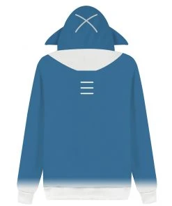 New Cosplaysky Unisex Hololive EN Vtuber Hoodies 3D Print Zip Up Sweatshirt Outfit Gawr Gura Cosplay Casual Outerwear