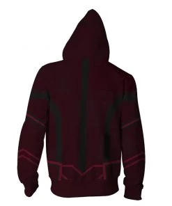 INSWEAR Scarlet Witch Wanda Cosplay Hoodie Sweatshirt Casual Zip Up Jacket Coat