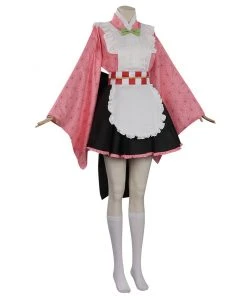 NewCosplay New Arrivals Demon Slayer Kamado Nezuko Maid Dress Outfits Halloween Carnival Suit Cosplay Costume