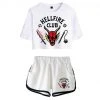 Cossky Stranger Things 4 Hellfire Club Cospaly Costume Crop Top Shorts Set 1 Cossky Stranger Things 4 Hellfire Club Cospaly Costume Crop Top Shorts Set