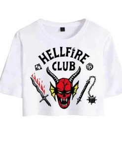 Cossky Stranger Things 4 Hellfire Club Cospaly Costume Crop Top Shorts Set