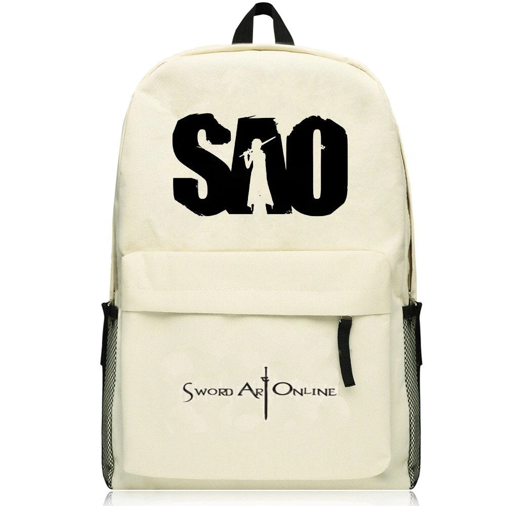 NewCosplay Sword Art Online SAO Kirito Cream Colored Backpack Bag 4 NewCosplay Sword Art Online SAO Kirito Cream Colored Backpack Bag