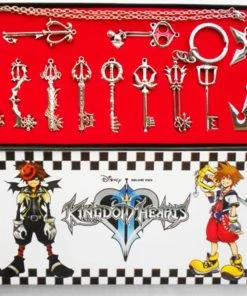 NewCosplay New Arrivals Kingdoms Hearts Keychain Necklace Pendant Gift12Pcs Collection Sets Cosplay Accessories