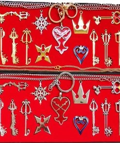 NewCosplay New Arrivals Kingdom Hearts 2 II Keychain Pendant Necklace Set Box Cosplay Accessaries