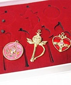 NewCosplay New Arrivals Sailor Moon Cosplay Keychain Pendant Necklace Collection Sets 14Pcs Cosplay Accessories