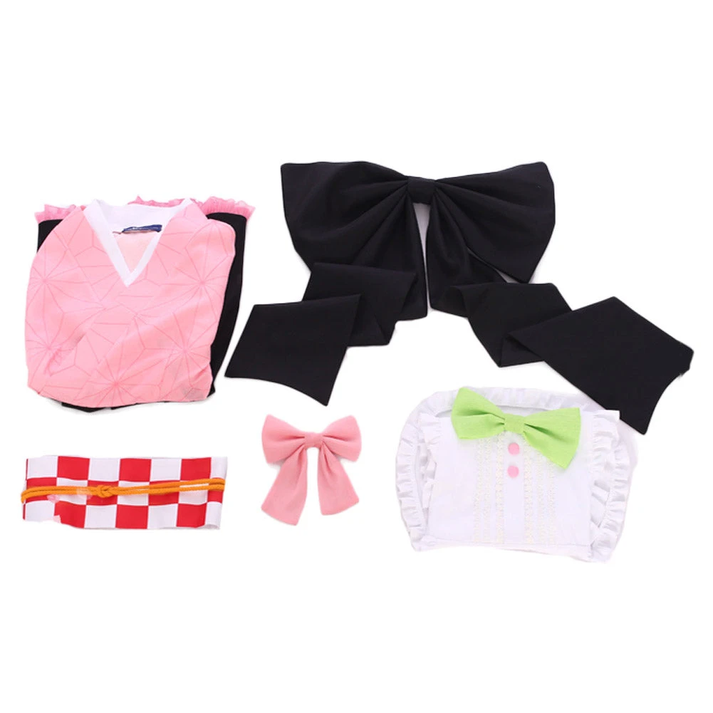 NewCosplay Demon Slayer Kamado Nezuko Maid Outfit Cosplay Costume 7 NewCosplay Demon Slayer Kamado Nezuko Maid Outfit Cosplay Costume