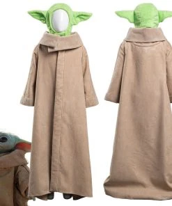 NewCosplay The Mandalorian -Baby Yoda Robe Hat Outfits Halloween Carnival Suit Cosplay Costume For Kids New Arrivals