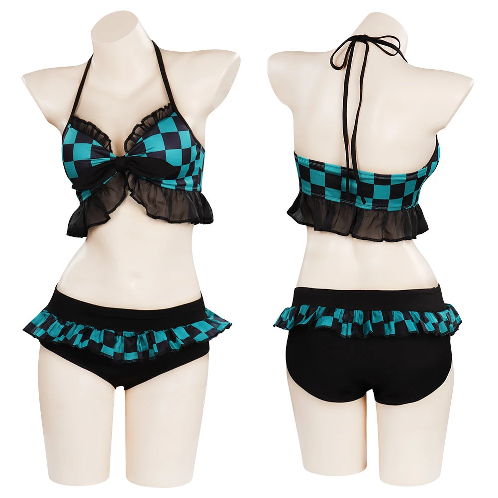NewCosplay Anime Demon Slayer Kamado Tanjirou Swimwear Outfits Halloween Carnival Suit Cosplay Costume 3 NewCosplay Anime Demon Slayer Kamado Tanjirou Swimwear Outfits Halloween Carnival Suit Cosplay Costume