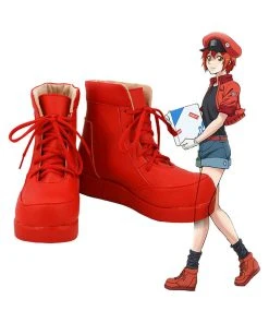 New Cosplaysky New Arrivals Cells At Work! Hataraku Saibo Erythrocite Red Blood Cell Cosplay Shoes Boots
