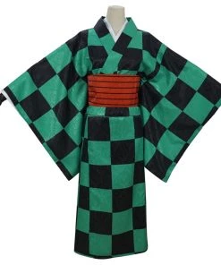 NewCosplay Demon Slayer Kamado Tanjirou Women Kimono Outfits Halloween Carnival Costume Cosplay Costume