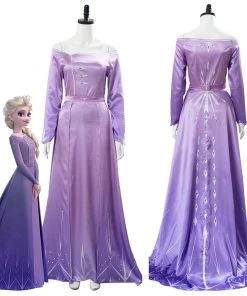 NewCosplay New Arrivals Frozen 2 Elsa Dress Nightgown Gown Pink Arendelle Bedroom Dress Purple Violet Cosplay Costume