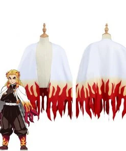 NewCosplay New Arrivals Demon Slayer: Kimetsu No Yaiba Rengoku Kyoujurou Kids Cloak Coat Halloween Carnival Suit Cosplay Costume